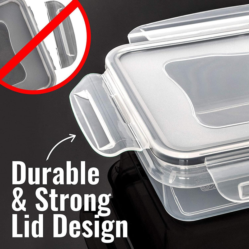 KOMUEE Food Storage Containers with Lids - Plastic Food Containers with Lids - Plastic Containers with Lids Storage (20 Pack) - Plastic Storage Containers with Lids Food Container Set BPA-Free Containers