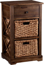 Load image into Gallery viewer, Southern Enterprises Jayton 2-Basket Storage Shelf, Brown
