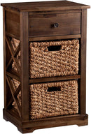 Southern Enterprises Jayton 2-Basket Storage Shelf, Brown