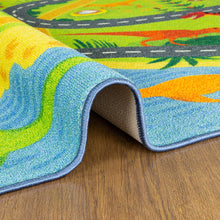 Load image into Gallery viewer, KC Cubs Playtime Collection Dinosaur Dino Safari Road Map Educational Learning &amp; Game Area Rug Carpet for Kids and Children Bedrooms and Playroom (5&#39;0&quot; x 6&#39;6&quot;)
