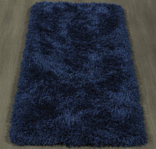 Load image into Gallery viewer, Ottomanson Flokati Collection Faux Sheepskin Shag Runner Rug, 2&#39;X5&#39;, Navy
