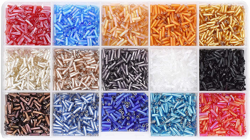 Gemybeads Glass Seed Beads, Small Pony Beads Assorted Kit with Organizer Box for Jewelry Making, Beading, Crafting (Round 3X2mm 8/0, 24 Assorted Multicolor Set)