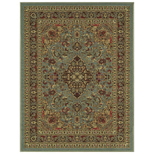 Load image into Gallery viewer, Ottomanson Ottohome Collection Persian Heriz Oriental Design with Non-Skid (Non-Slip) Rubber Backing Area Rug,5&#39;0&quot;X6&#39;6&quot;., Sage Green/Aqua Blue
