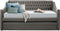 Homelegance Tulney Fabric Upholstered Daybed with Trundle, Twin, Gray