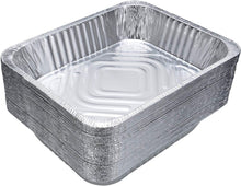 Load image into Gallery viewer, DOBI (30-Pack) Aluminum Pans 9&quot; x 13&quot; - Disposable Aluminum Foil Trays for Baking, Cooking or Lining Deep Steam Table Pans
