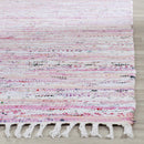 PAGISOFE Rag Rug Collection RAR125E Hand Woven Light Pink and Multi Cotton Area Rug (5' x 7')