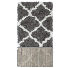 Load image into Gallery viewer, Ottomanson Flokati Trellis Design Shag Runner Rug, 2&#39; x 5&#39;, Dark Gray
