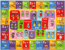 Load image into Gallery viewer, KC Cubs Playtime Collection ABC Alphabet ASL Sign Language Educational Learning Area Rug Carpet for Kids and Children Bedrooms and Playroom - 8&#39; 2&quot; x 9&#39; 10&quot;
