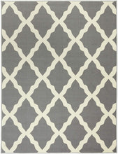 Load image into Gallery viewer, Ottomanson Glamour Collection Contemporary Moroccan Trellis Design Kids Rug (Non-Slip) Kitchen and Bathroom Mat Rug, 3&#39;3&quot; X 5&#39;0&quot;, Grey
