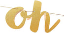 Baby Shower Decorations Neutral Decor Strung Banner"Oh" and"Baby" & 9PC Balloons w/Ribbon [Gold, Confetti, White] Kit Set by YouParty