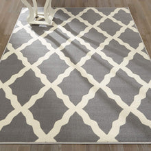 Load image into Gallery viewer, Ottomanson Glamour Collection Contemporary Moroccan Trellis Design Kids Rug (Non-Slip) Kitchen and Bathroom Mat Rug, 3&#39;3&quot; X 5&#39;0&quot;, Grey
