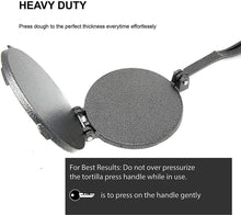 Load image into Gallery viewer, Alpha Living Tortilla Press and Pataconera 7.5 Inch Cast Iron Heavy Gauge Flour Corn Press 50421
