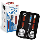 Dad BBQ Grill Set with Carry Case - 4-Piece Includes Spatula, Tongs, Digital Thermometer and Case - Great Gift for Father's Day, Dad's Birthday or Anytime for Dad