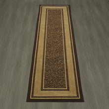 Load image into Gallery viewer, Ottomanson Ottohome Collection Contemporary Bordered Design Modern Runner Rug, 20&quot; x 59&quot;, Chocolate Brown
