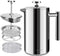 Secura French Press Coffee Maker, 304 Grade Stainless Steel Insulated Coffee Press with 2 Extra Screens, 34oz (1 Litre), Silver