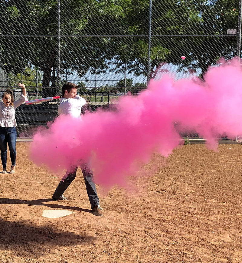 Gender Reveal Baseballs | Set of Premium Exploding Vibrant Pink and Blue Chalk | Extra-Powder Filled Baseballs | 2 Pack- 1 Pink 1 Blue for Gender Reveal Party!