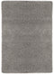 Ottomanson Cozy Color Solid Contemporary Living and Bedroom Soft Shag Area Rug, 5'3" L x 7'0" W, Gray