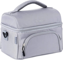 Load image into Gallery viewer, Bentgo Lunch Bag (Gray) - Insulated Lunch Tote for Work and School with Top and Main Compartments, 2-Way Zipper, Adjustable Strap, and Front Pocket - Fits All Bentgo Lunch Boxes and Other Containers
