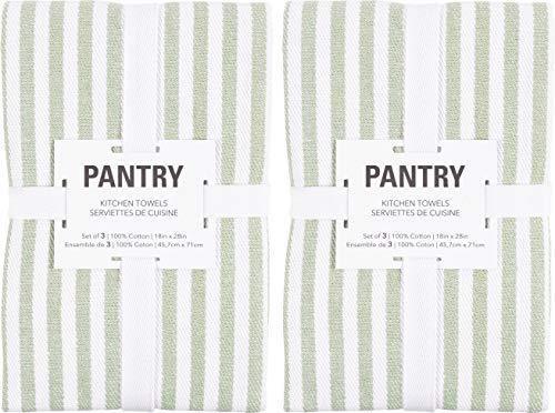 KAF Home Mixed Flat & Terry Kitchen Towels | Set of 6 18 x 28 Inches | 4 Flat Weave Towels for Cooking and Drying Dishes and 2 Terry Towels, for House Cleaning and Tackling Messes and Spills (Teal)