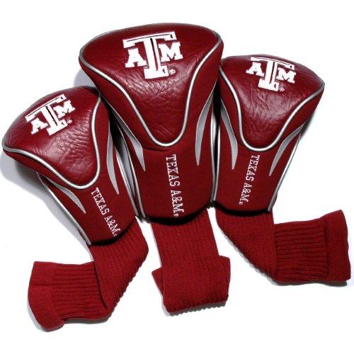 Team Golf NCAA Contour Golf Club Headcovers (3 Count), Numbered 1, 3, & X, Fits Oversized Drivers, Utility, Rescue & Fairway Clubs, Velour lined for Extra Club Protection