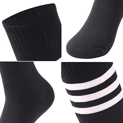 saounisi Unisex Tube Socks Stripe,2 Pairs Knee High Football Soccer Volleyball Baseball Cheerleading Team Socks