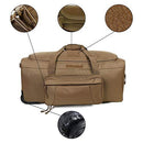 ARMYCAMOUSA Military Tactical Wheeled Deployment Trolley Duffel Bag Heavy-Duty Camping Hiking Running Trekking