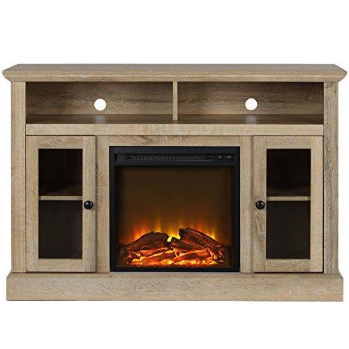 Ameriwood Home Chicago TV Stand with Fireplace, Rustic Gray