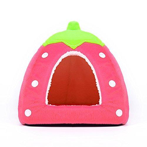 Spring Fever Small Big Animal Strawberry Guinea Pigs Rabbit Dog Cat Puppy Pet Fleece House Indoor Water Resistant Beds