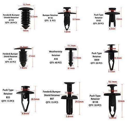 Auto Body Retainer Clips Plastic Fasteners Push Rivets Clips Set Tailgate Handle Rod Clip 19 MOST Popular Sizes Door Trim Panel Clips 460 PCS With 1 Plastic Fastener Remover For GM Ford Chevy Toyota