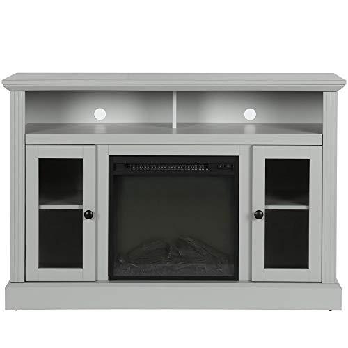Ameriwood Home Chicago TV Stand with Fireplace, Rustic Gray